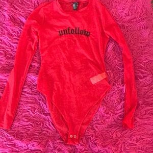 Red sheer bodysuit